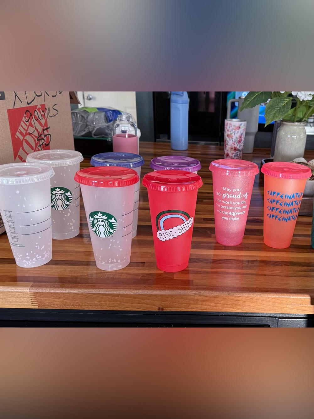 Starbucks Pink and Red Reusable Cold Cups with Lids - Assorted Designs
